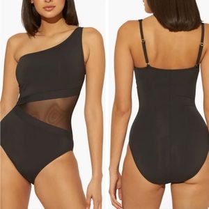 Bleu‎ by Rod Beattie Don't Mesh with Me One Shoulder One-Piece Swimsuit Size 10
